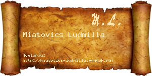 Miatovics Ludmilla névjegykártya